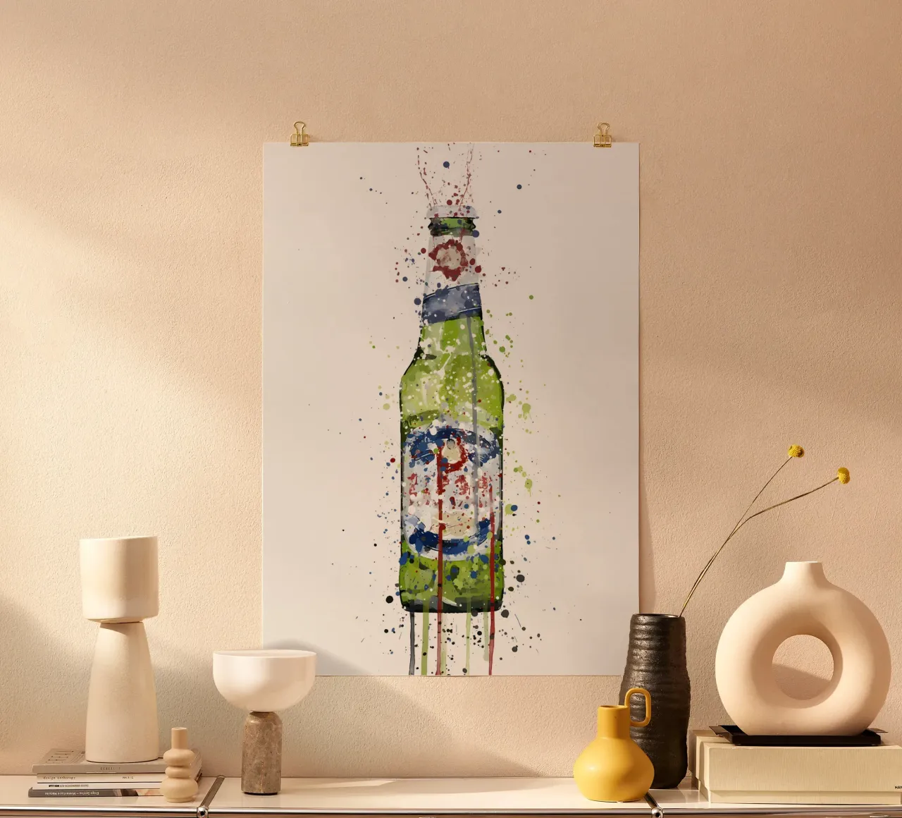 Beer Bottle Green hahnemühle by Coffee shop