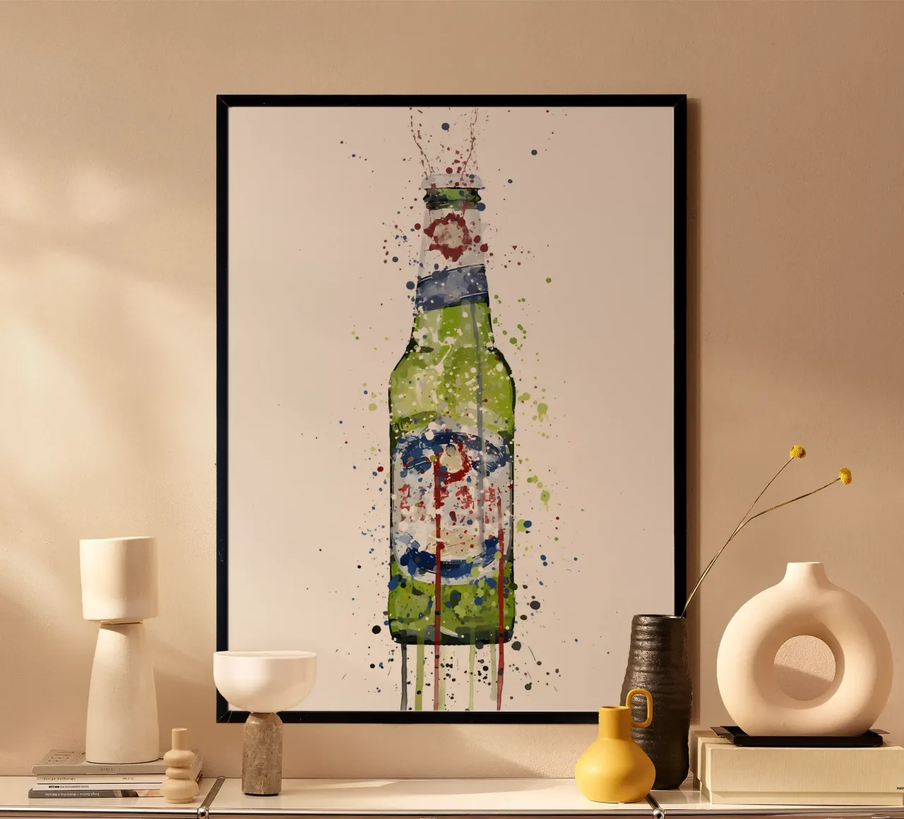 Beer Bottle Green hahnemühle by Coffee shop