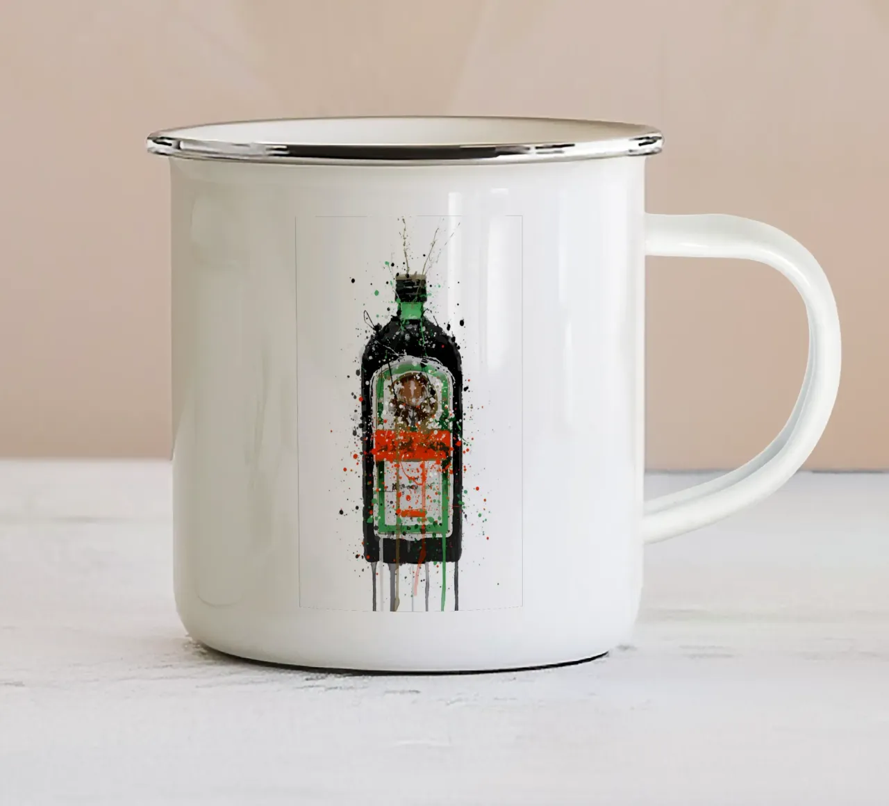 Inchiostro verde tazza in smalto da Coffee shop