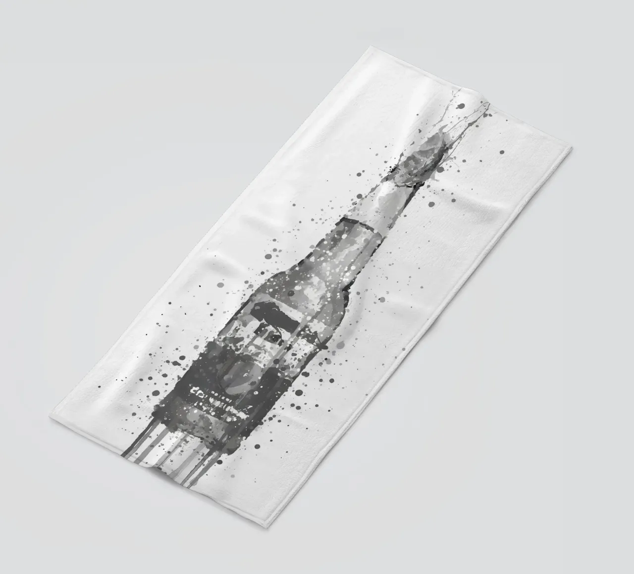 Beer Bottle Corona Grey beach towel by Coffee shop