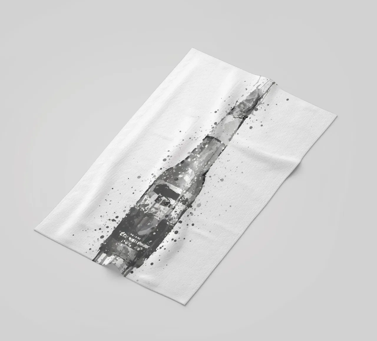 Beer Bottle Corona Grey beach towel by Coffee shop