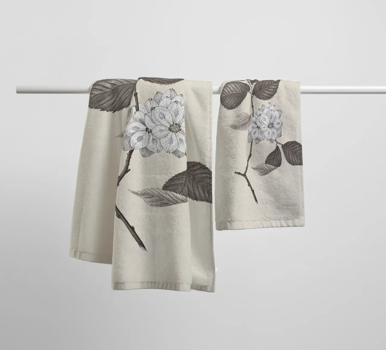 Elm Branch Sketch no. 2 asciugamano da bagno da apoloprints