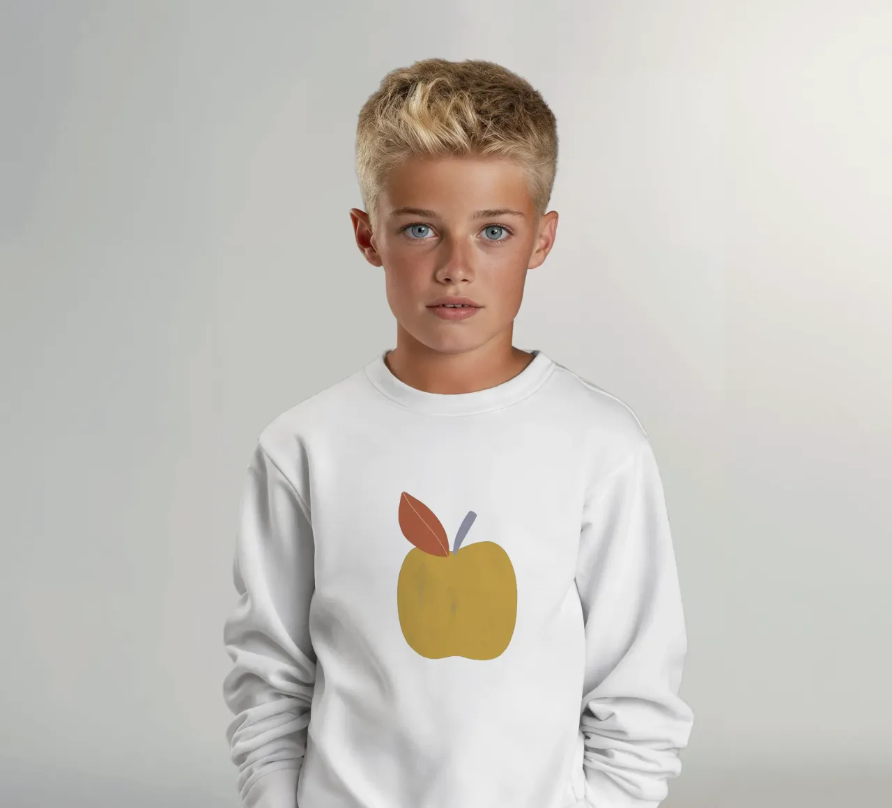 Yellow Apple kids sweatshirt by Menina Lisboa