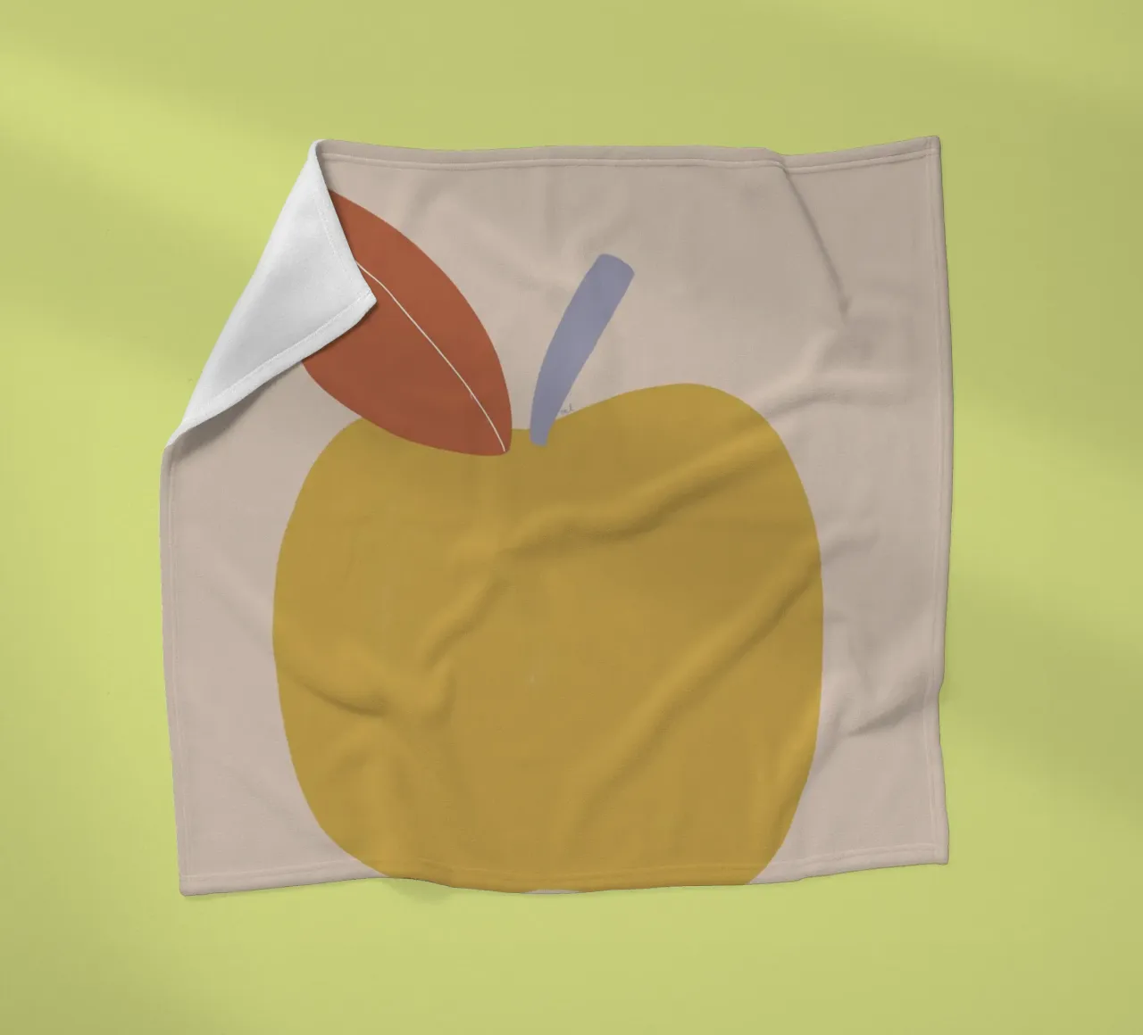 Yellow Apple fleece blanket by Menina Lisboa