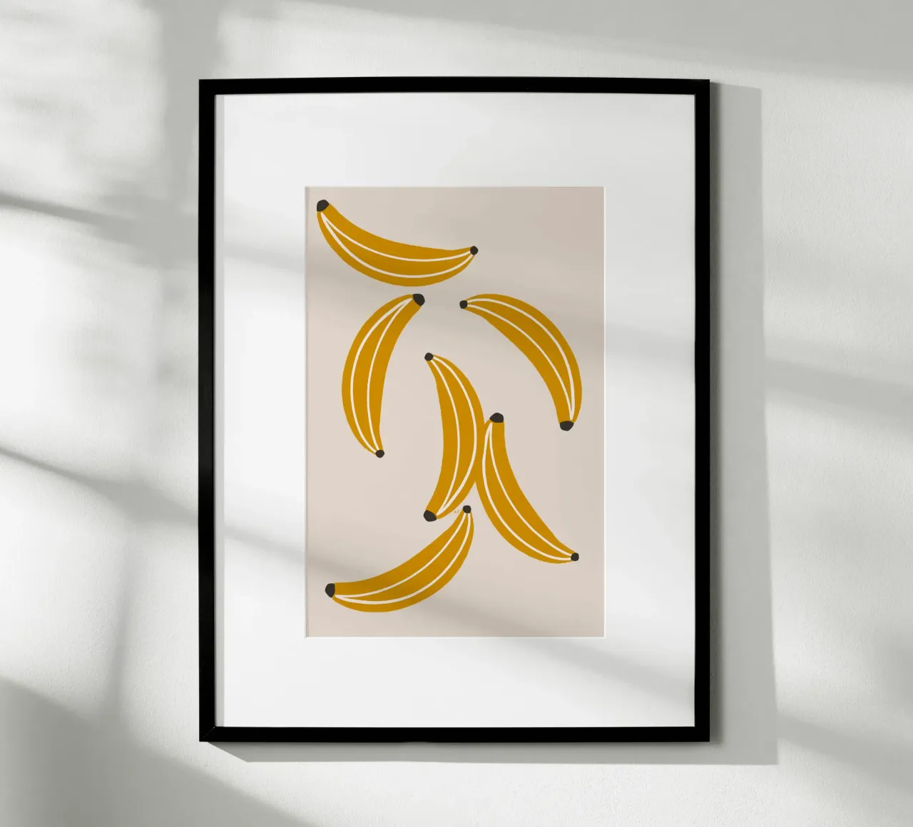 Bananas poster with plastic frame by Menina Lisboa
