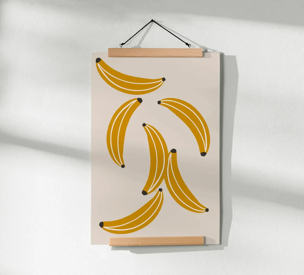 Bananas poster with plastic frame by Menina Lisboa