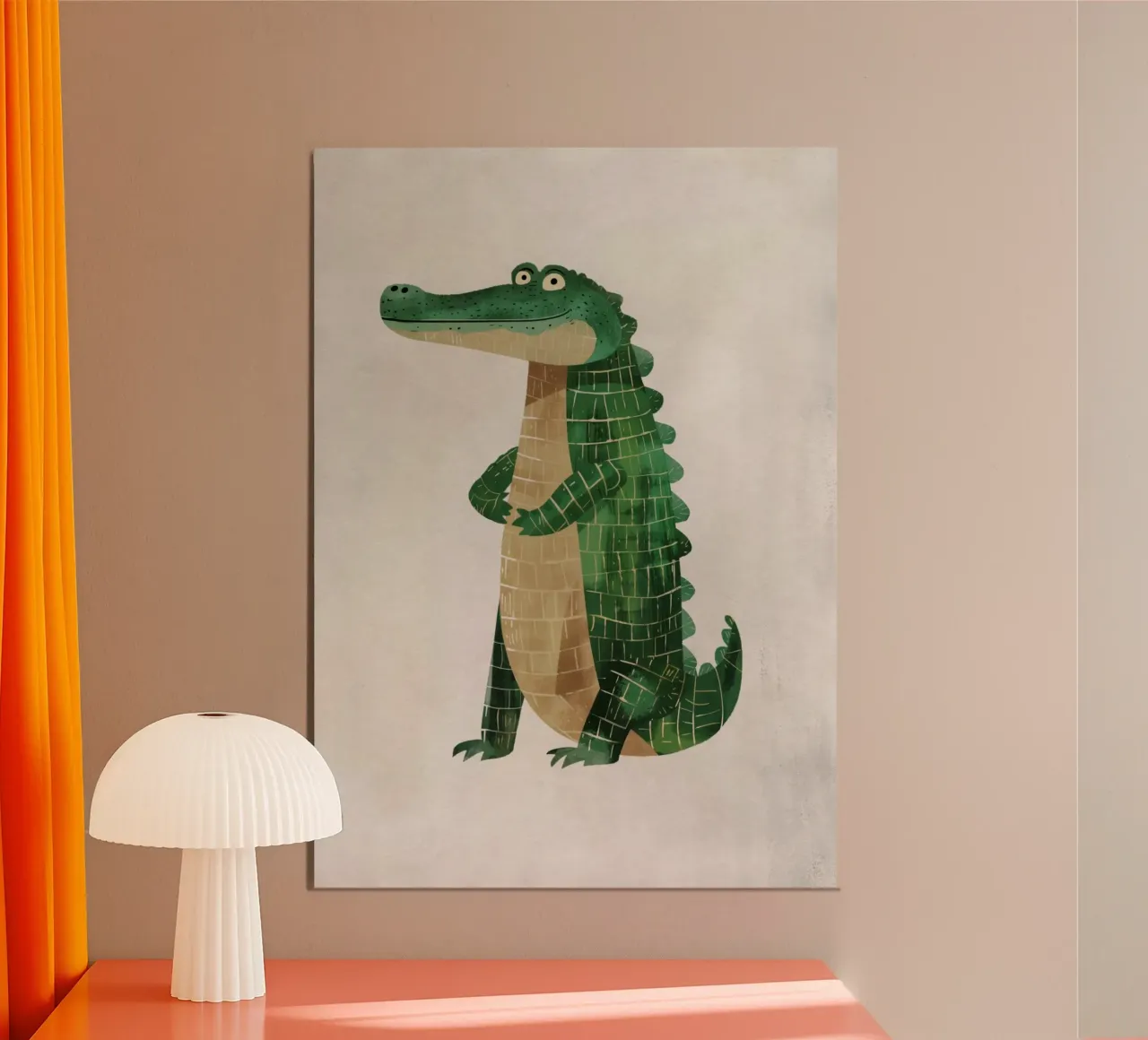 Boho Nursery 1 Crocodile alluminio dibond da Boho Print Collection