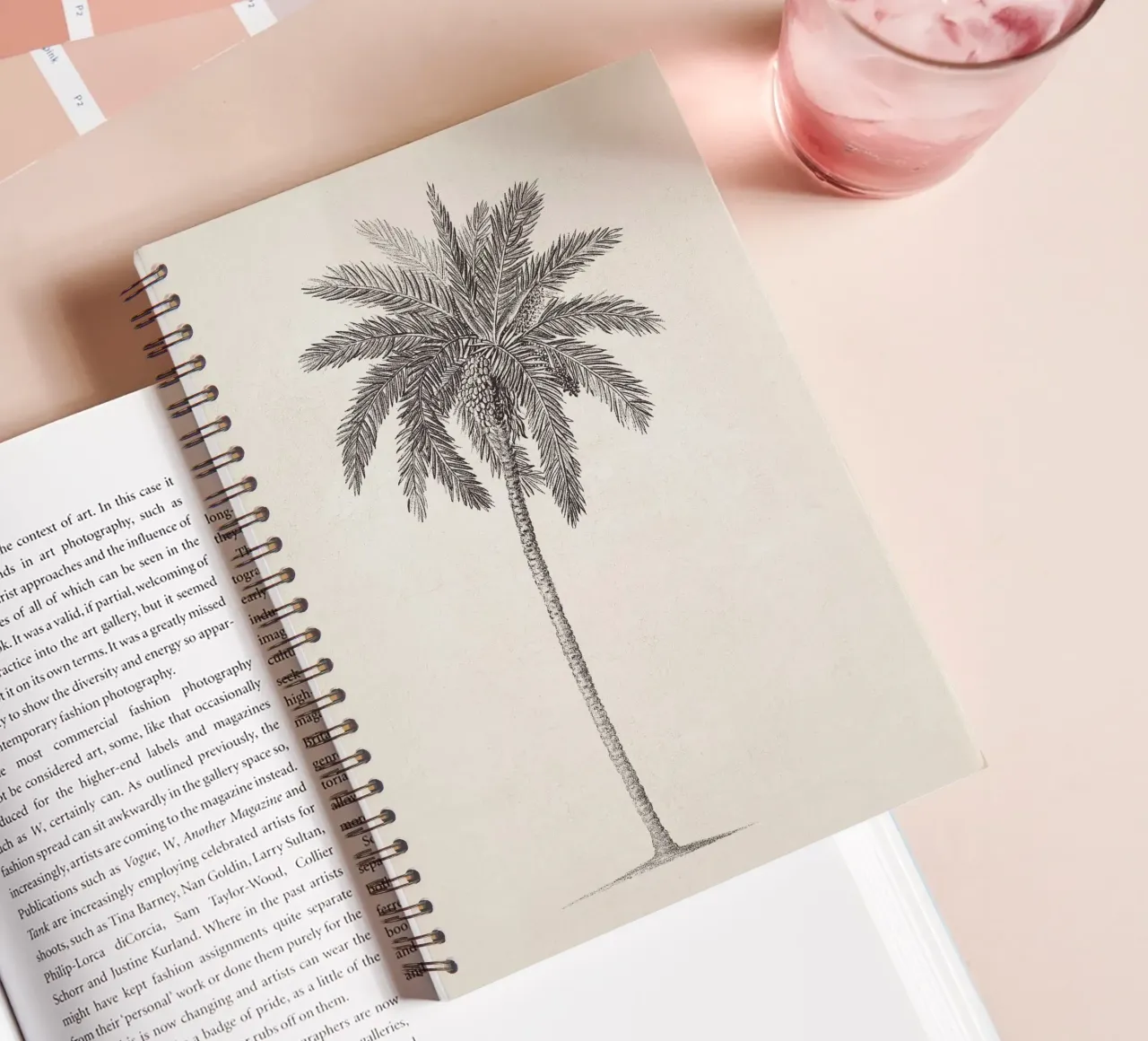 Palm Tree Sketch no. 09 diario ad anelli da apoloprints
