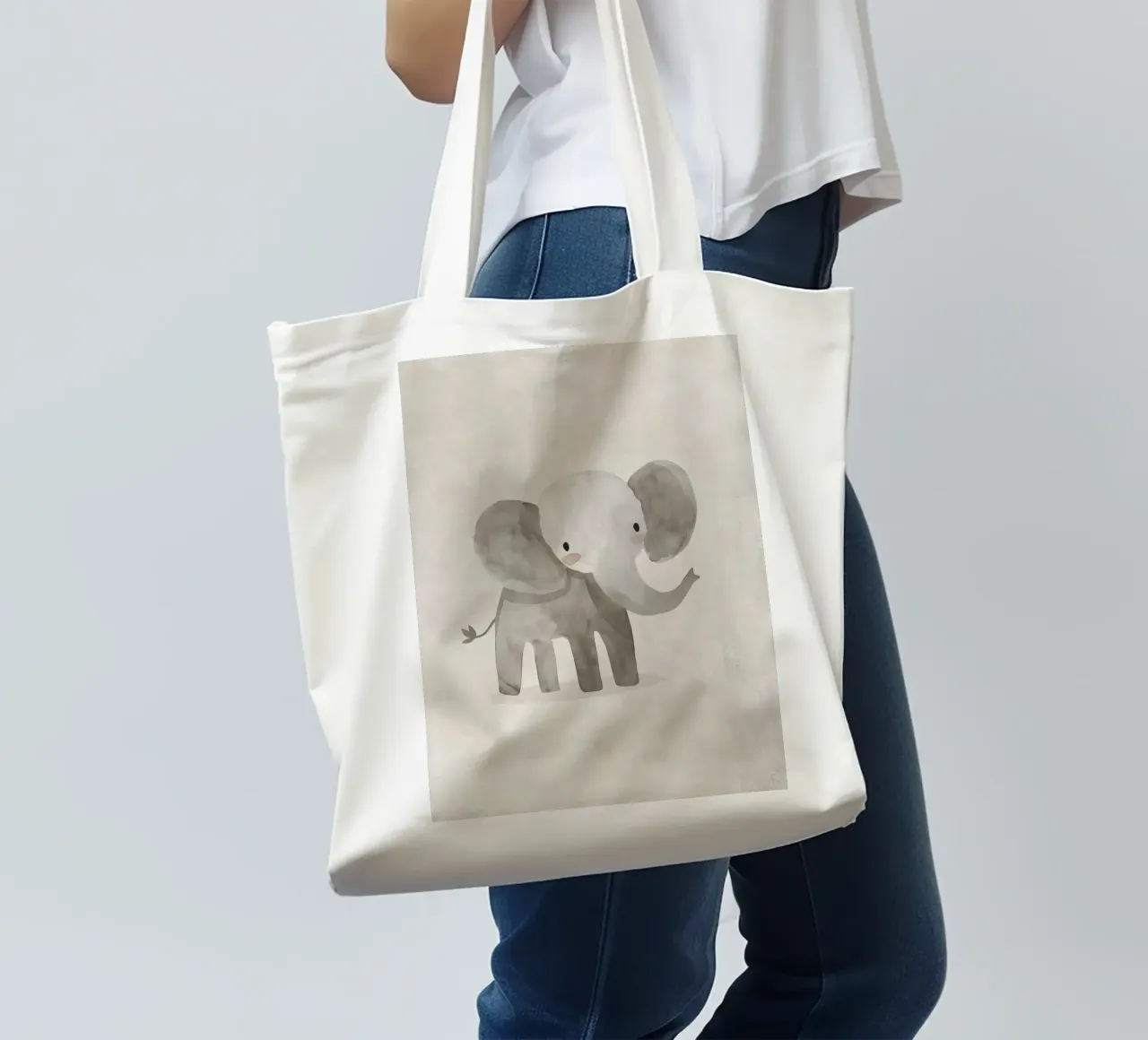 Boho Nursery 2 Elephant borsa in juta da Boho Print Collection