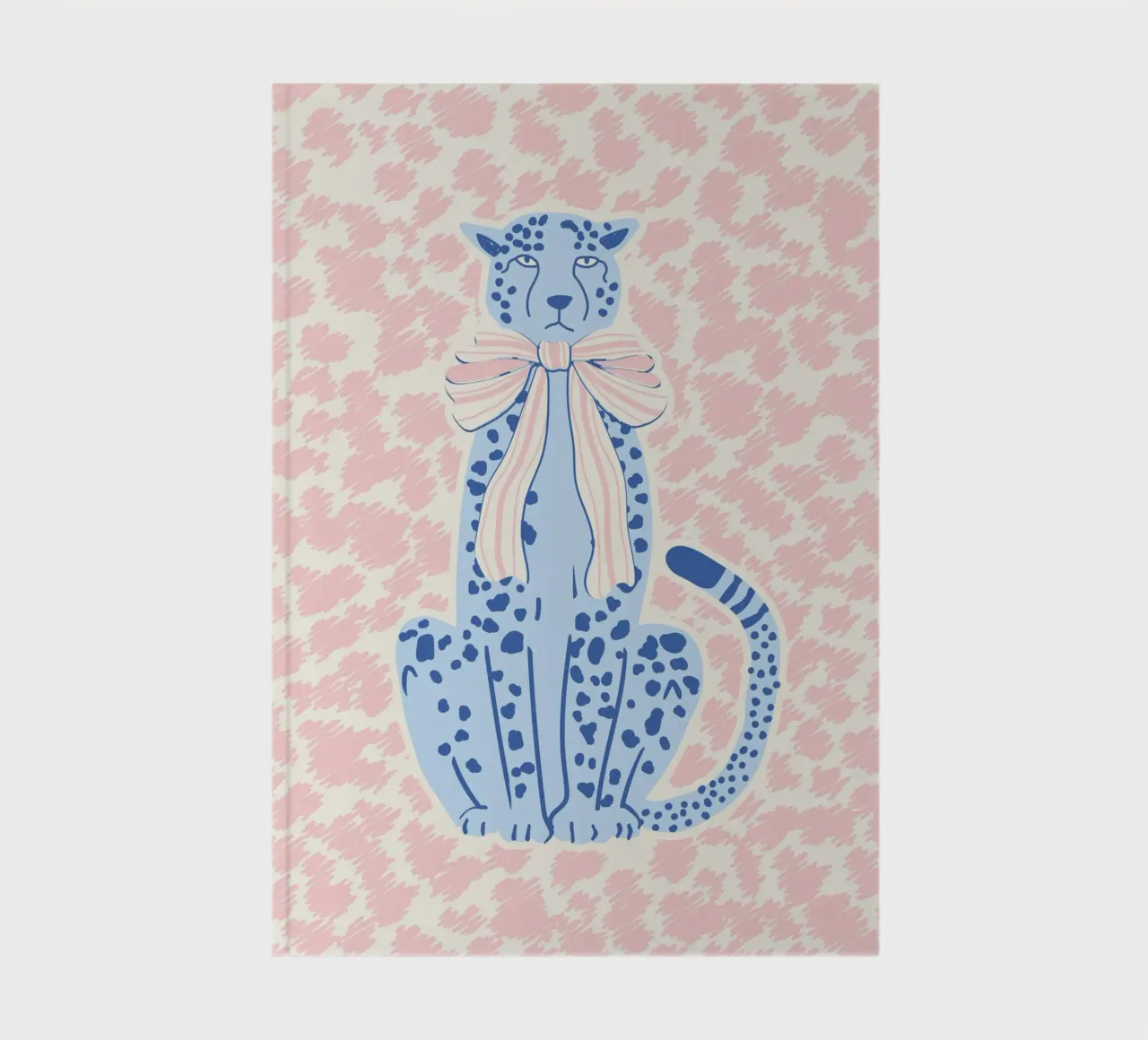 Preppy cheetah with bow notebook by Studio Birchwood