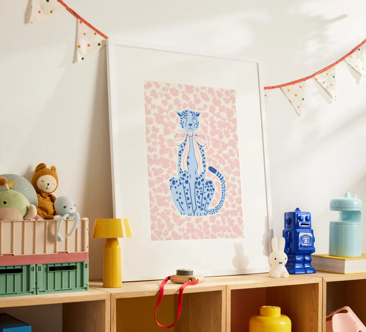 Ghepardo preppy con fiocco poster da Studio Birchwood