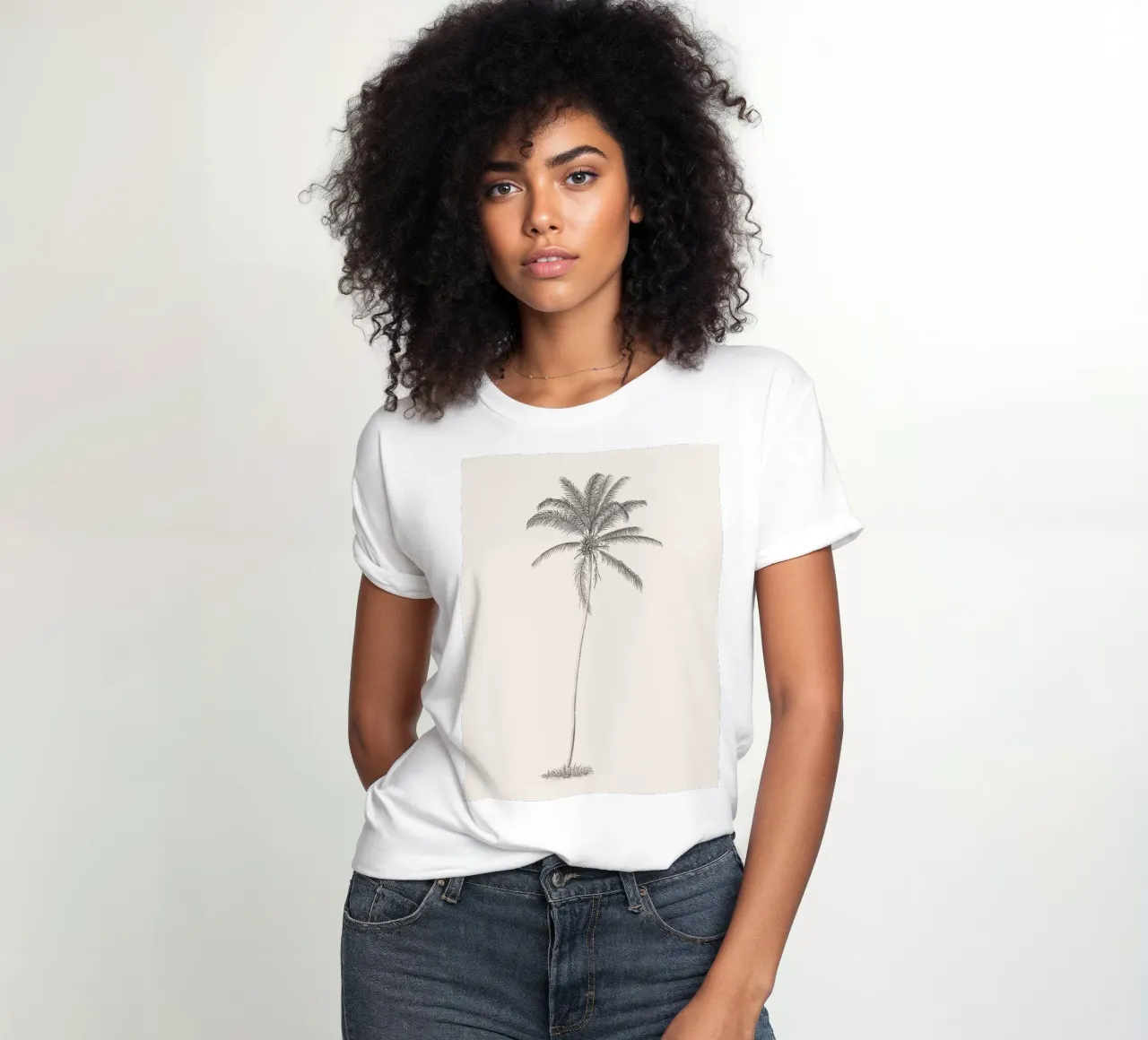 Palm Tree Sketch no. 10 t-shirt da donna da apoloprints