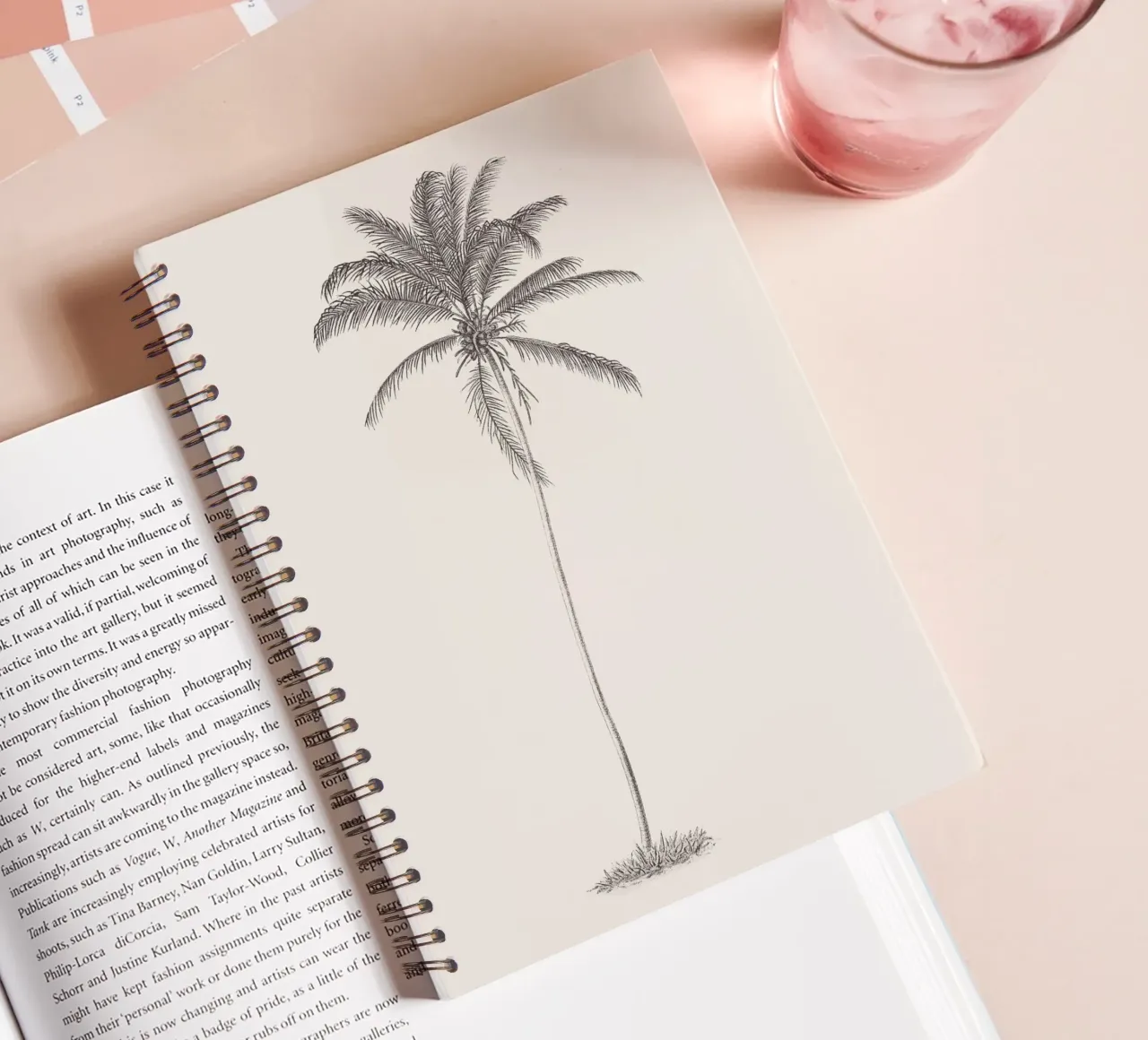 Palm Tree Sketch no. 10 diario ad anelli da apoloprints