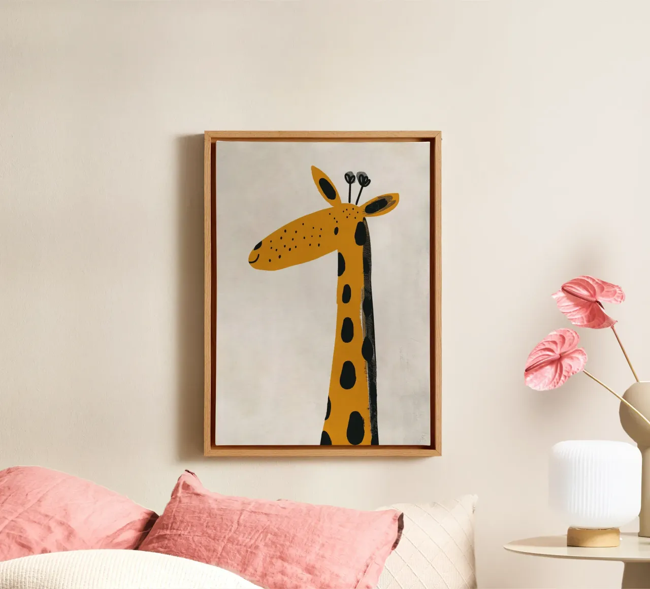 Boho Nursery 2 Giraffe canvas by Boho Print Collection