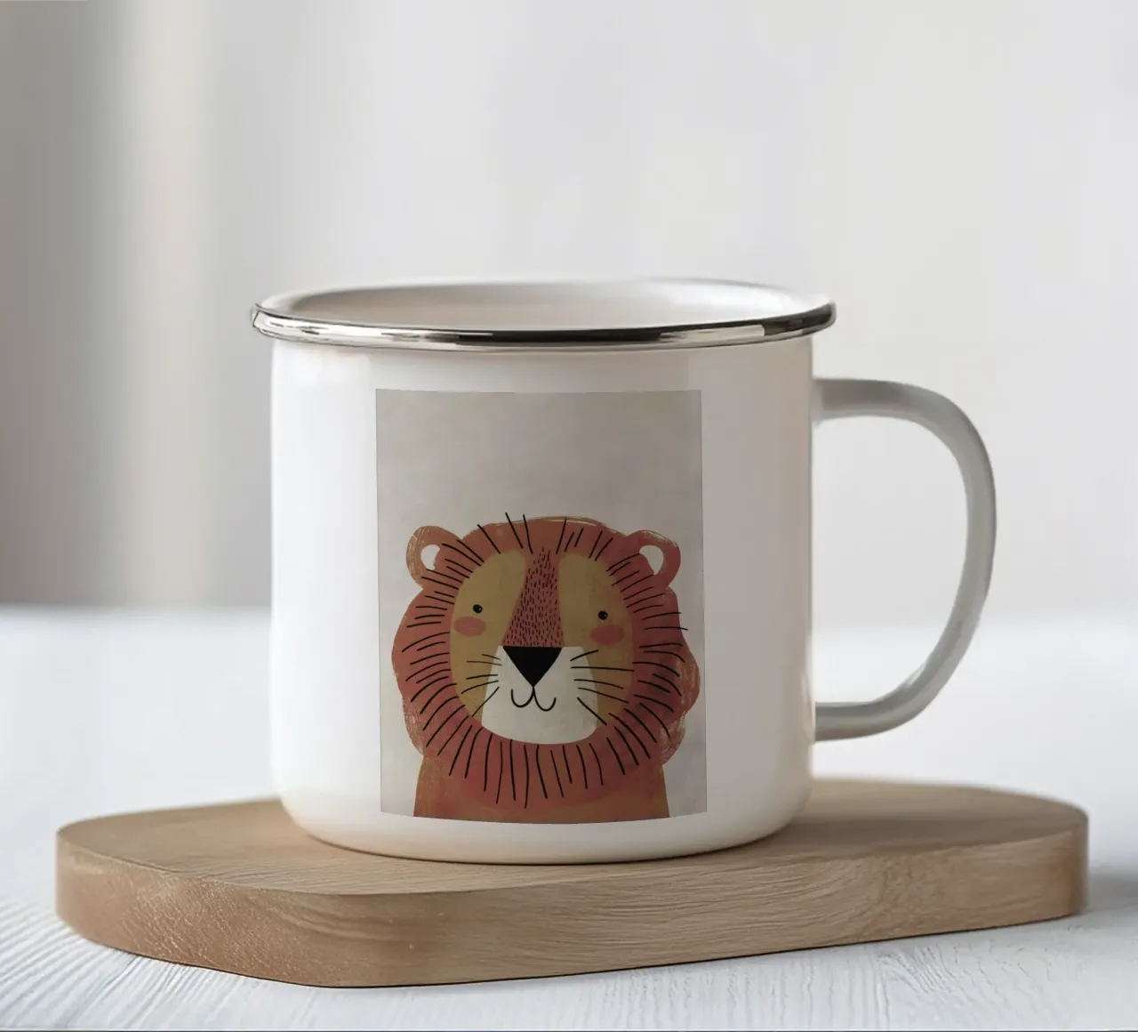 Boho Nursery 2 Lion tazza in smalto da Boho Print Collection
