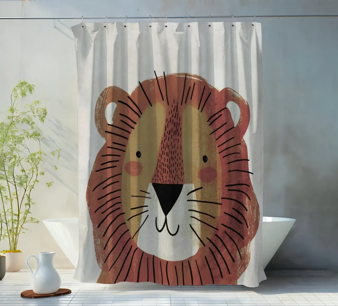 Boho Nursery 2 Lion tenda da doccia da Boho Print Collection