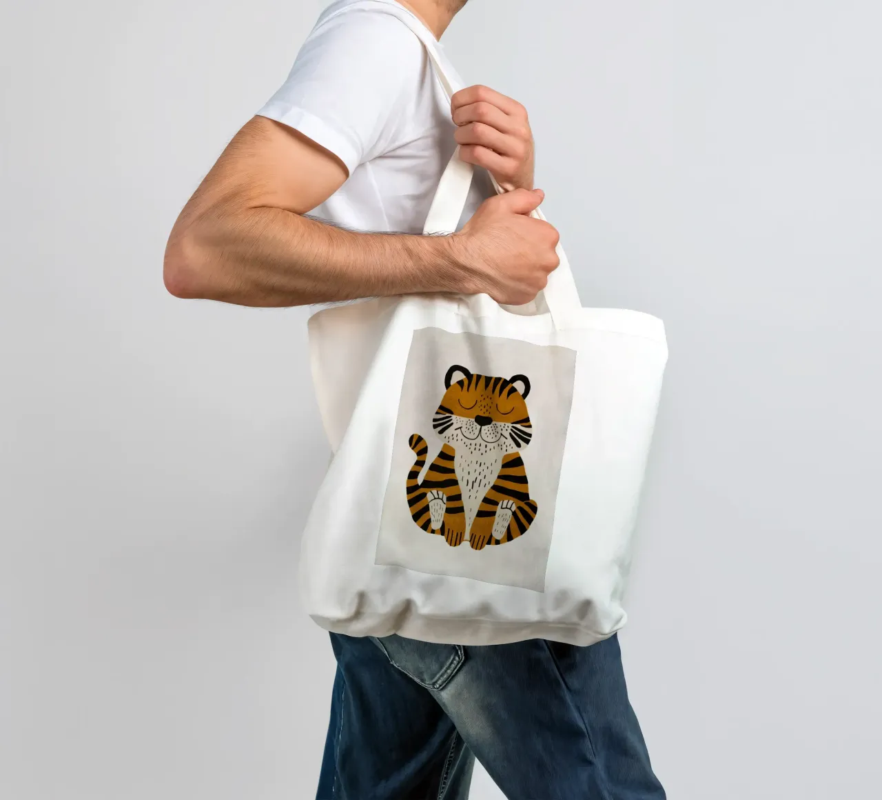 Boho Nursery 2 Tiger borsa in juta da Boho Print Collection