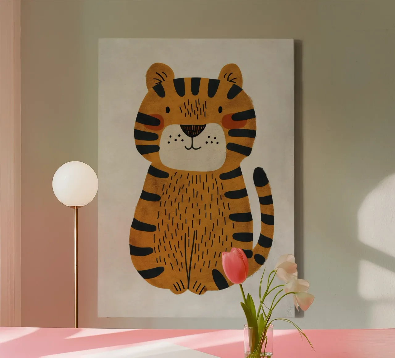 Boho Nursery 3 Tiger tela con Cornice a cassetta da Boho Print Collection