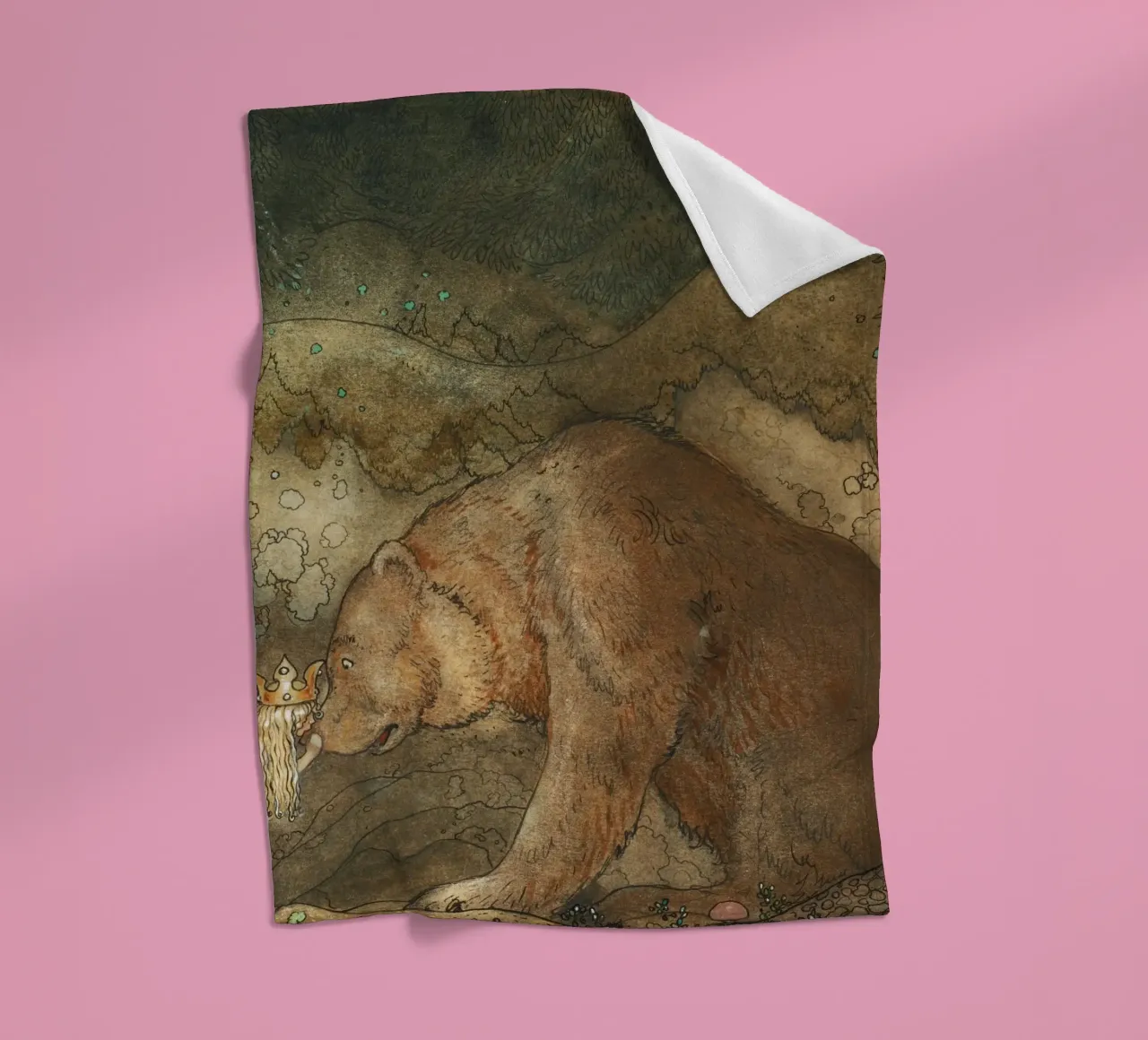 John Bauer - Povera piccola Basse coperta in pile da Timeless Artworks