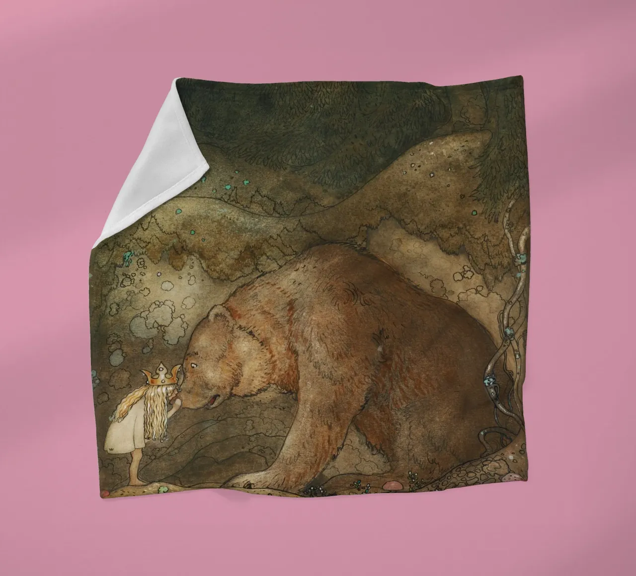 John Bauer - Povera piccola Basse coperta in pile da Timeless Artworks