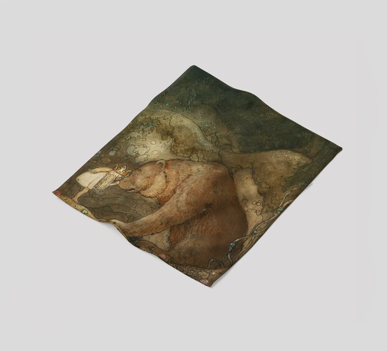 John Bauer - Povera piccola Basse coperta in pile da Timeless Artworks