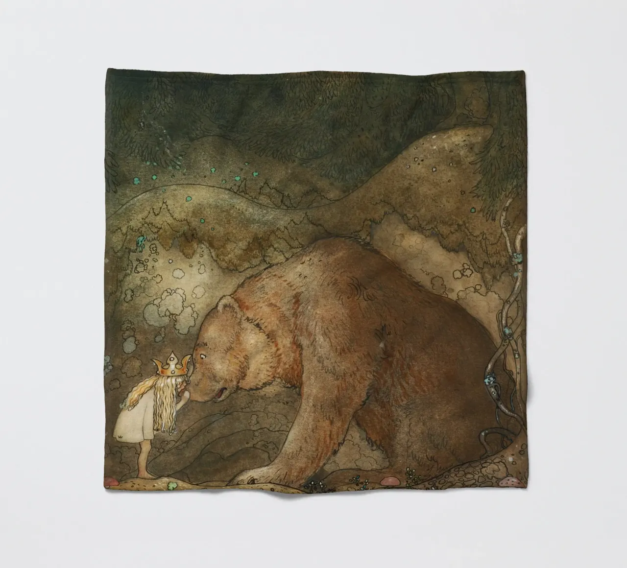 John Bauer - Povera piccola Basse coperta in pile da Timeless Artworks