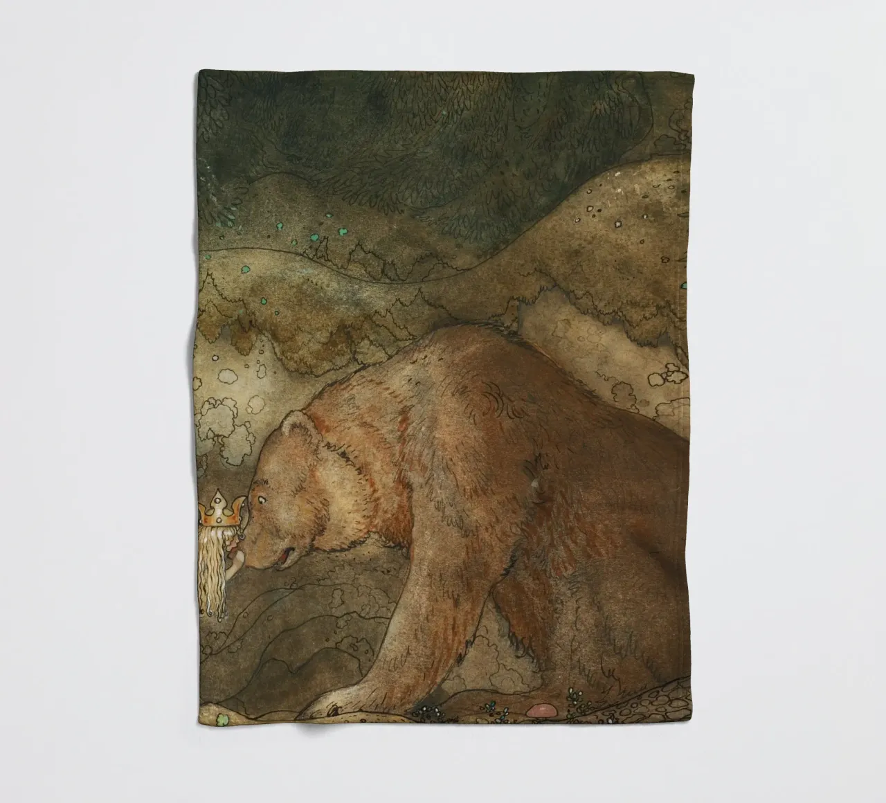 John Bauer - Povera piccola Basse coperta in pile da Timeless Artworks