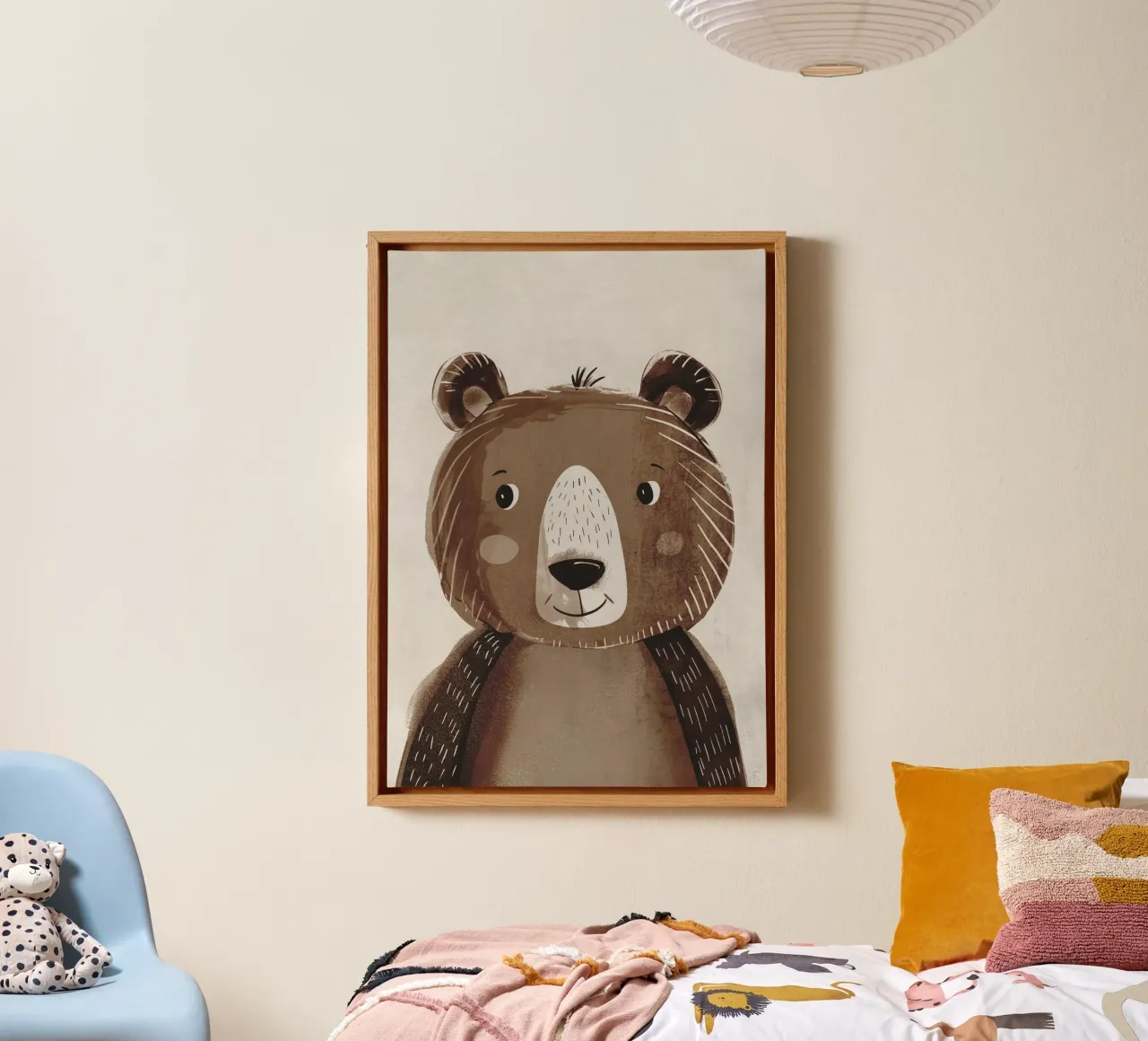 Boho Nursery 4 Bear tela con Cornice a cassetta da Boho Print Collection