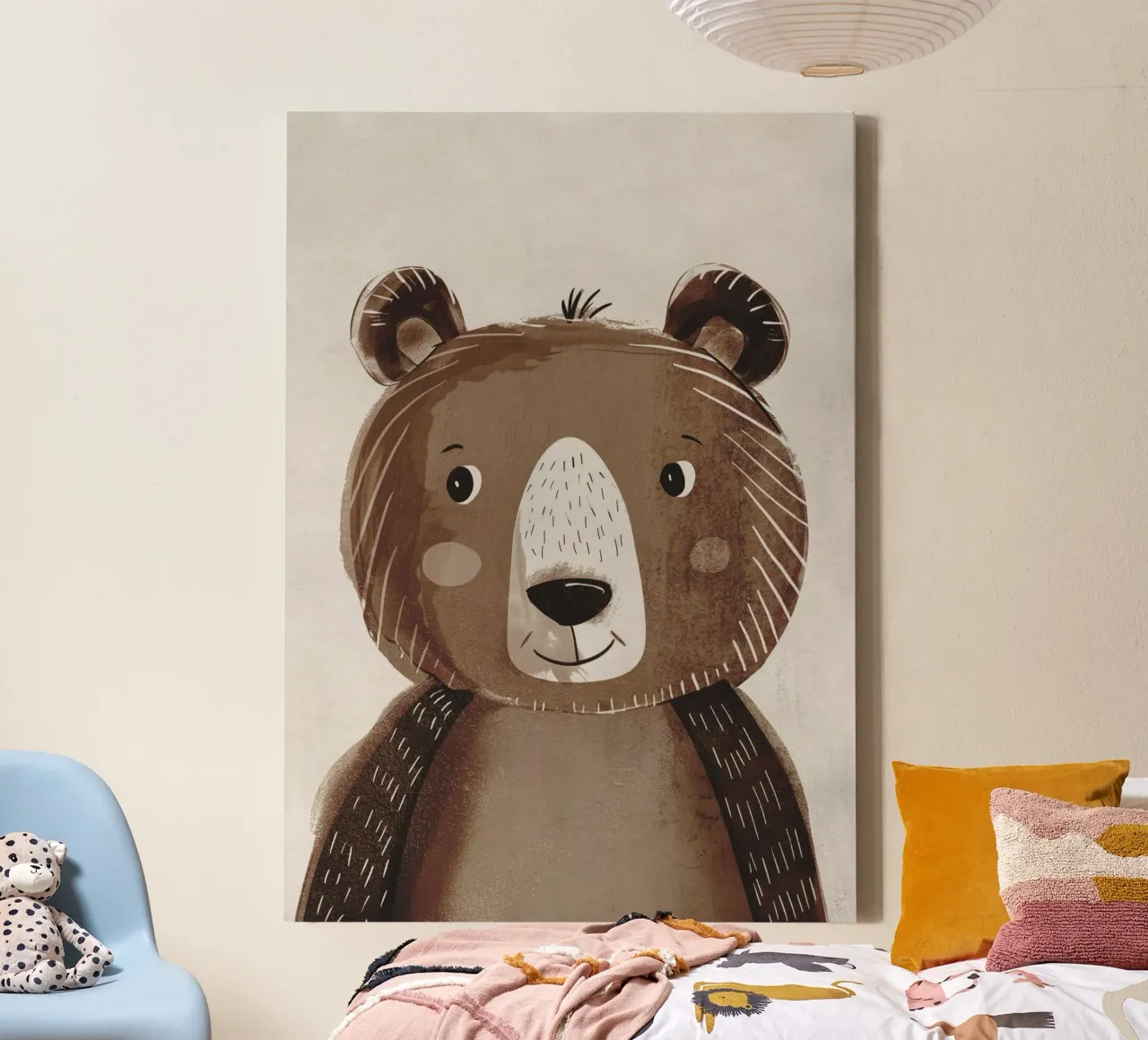 Boho Nursery 4 Bear tela con Cornice a cassetta da Boho Print Collection