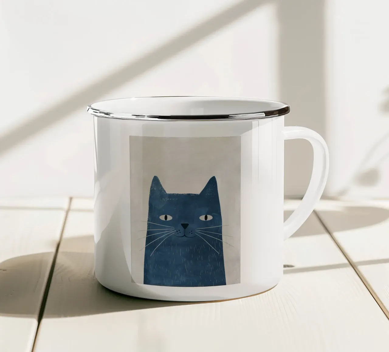 Boho Nursery 4 Cat taza de esmalte de Boho Print Collection