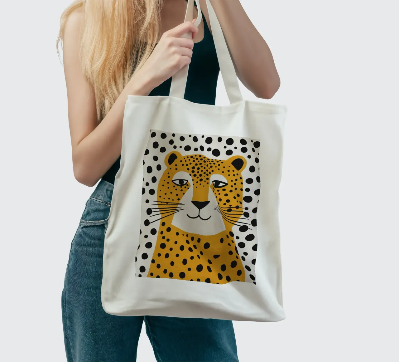 Boho Nursery 4 Leopard borsa in juta da Boho Print Collection