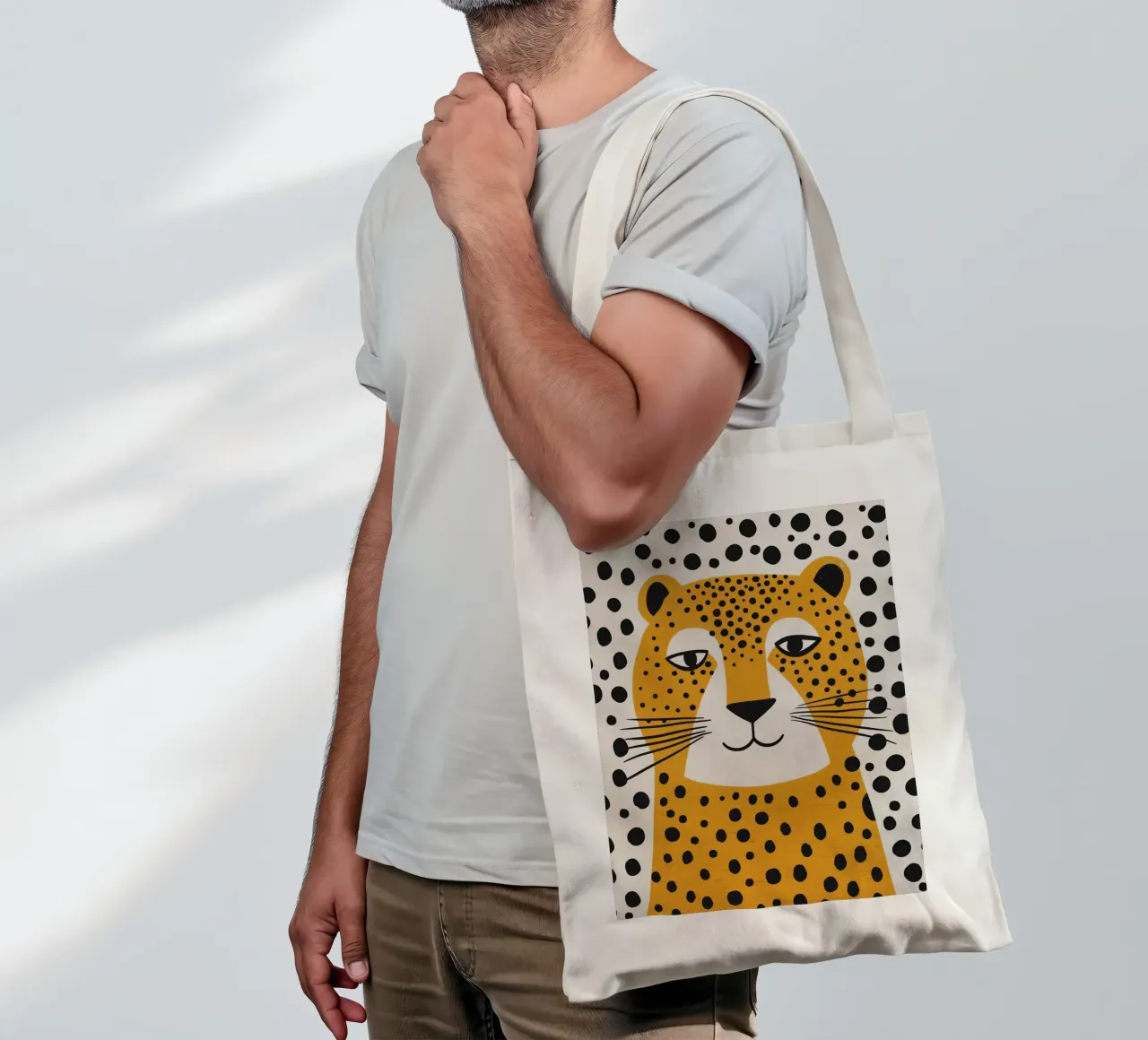 Boho Nursery 4 Leopard borsa in juta da Boho Print Collection