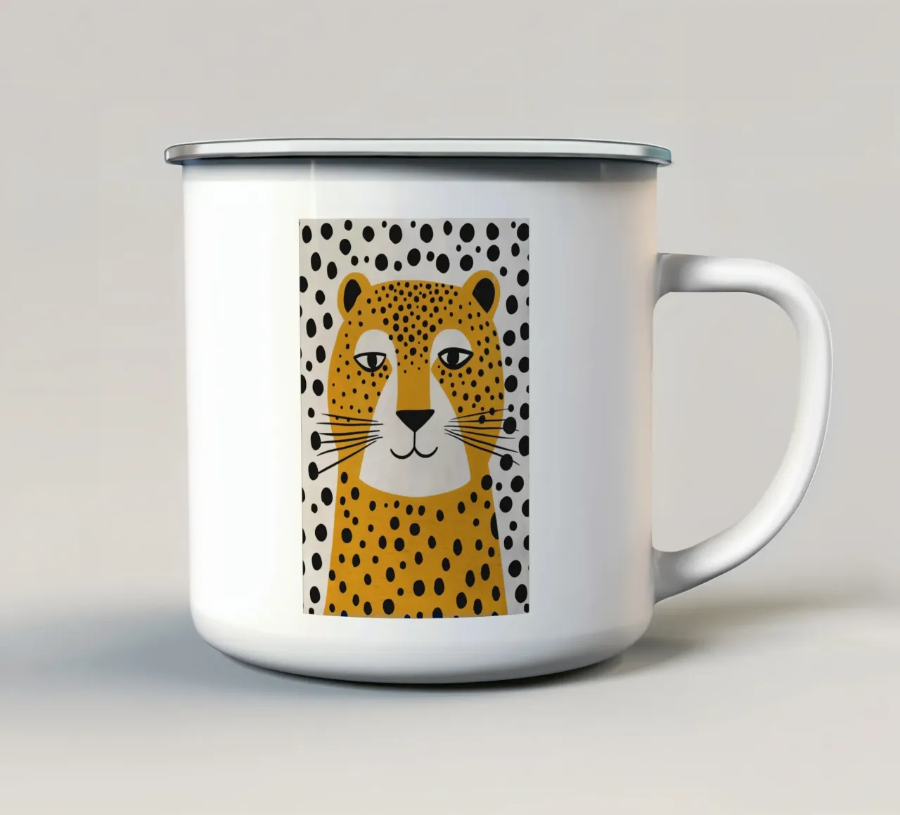 Boho Nursery 4 Leopard emaille mok van Boho Print Collection
