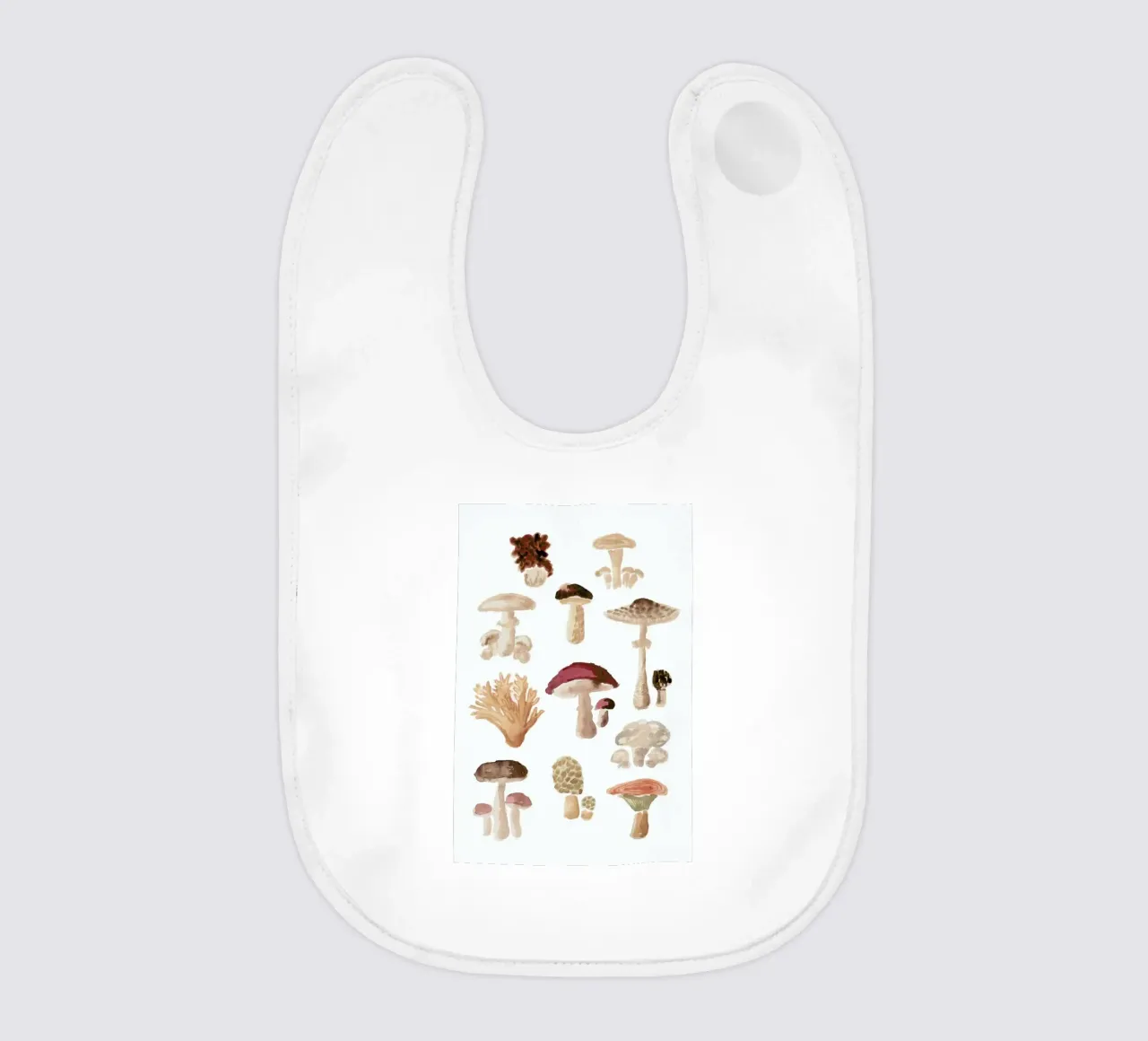 Mushrooms baby bib by Farina Kuklinski