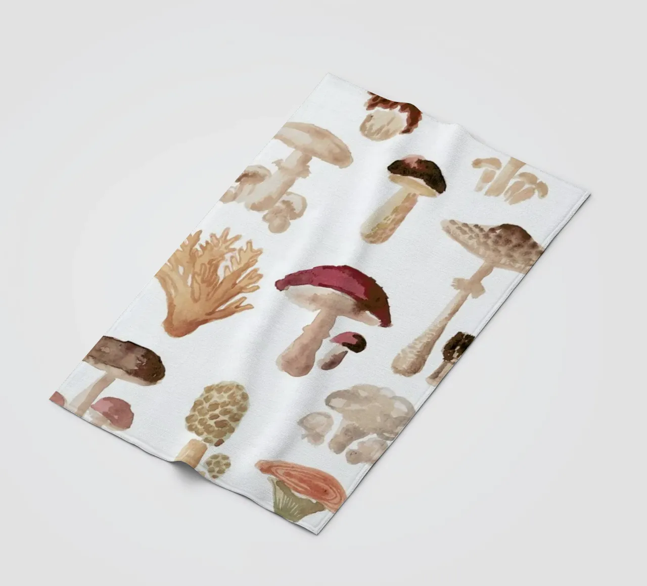 Mushrooms fleece blanket by Farina Kuklinski