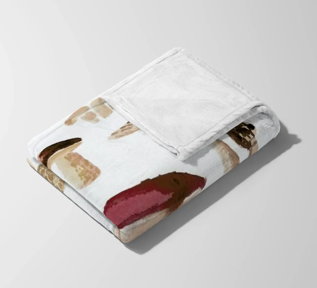 Mushrooms fleece blanket by Farina Kuklinski