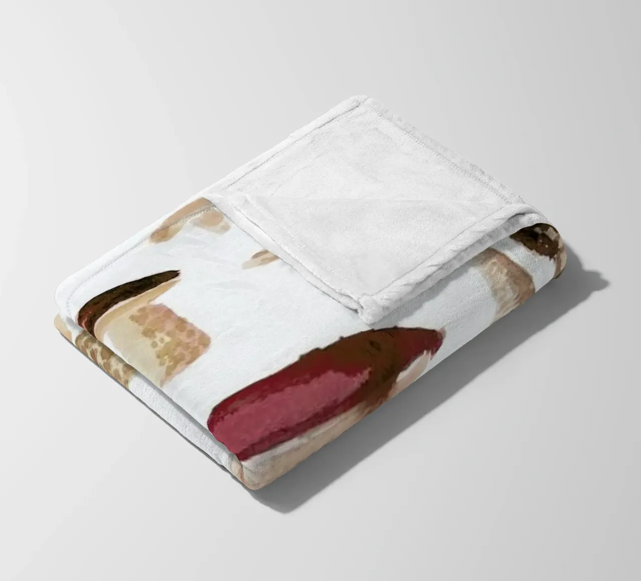 Mushrooms fleece blanket by Farina Kuklinski