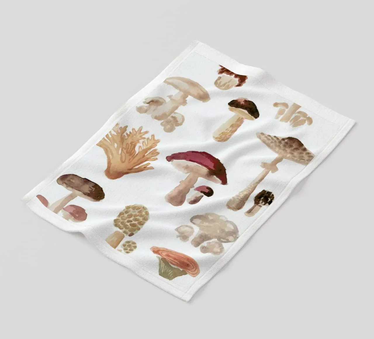 Mushrooms fleece blanket by Farina Kuklinski