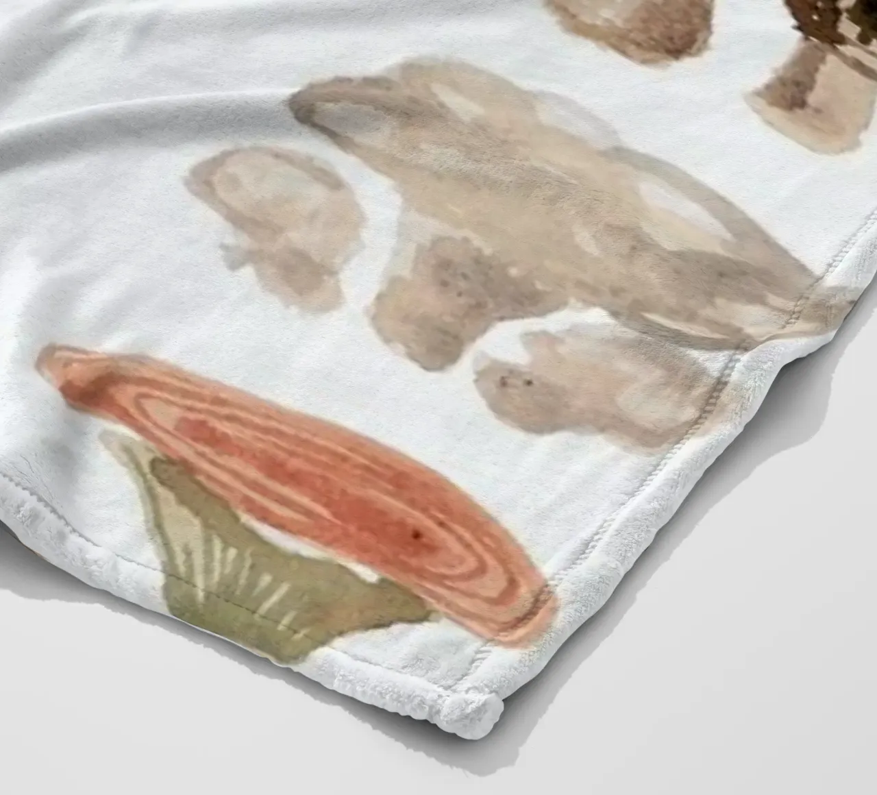 Mushrooms fleece blanket by Farina Kuklinski