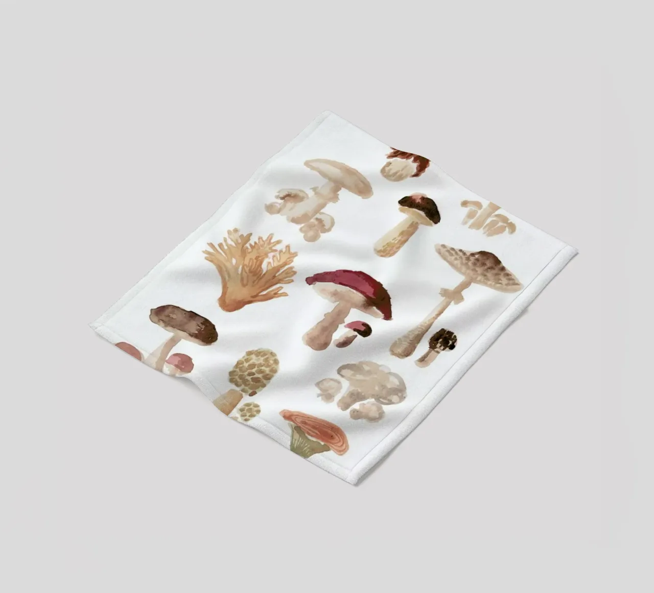 Mushrooms fleece blanket by Farina Kuklinski