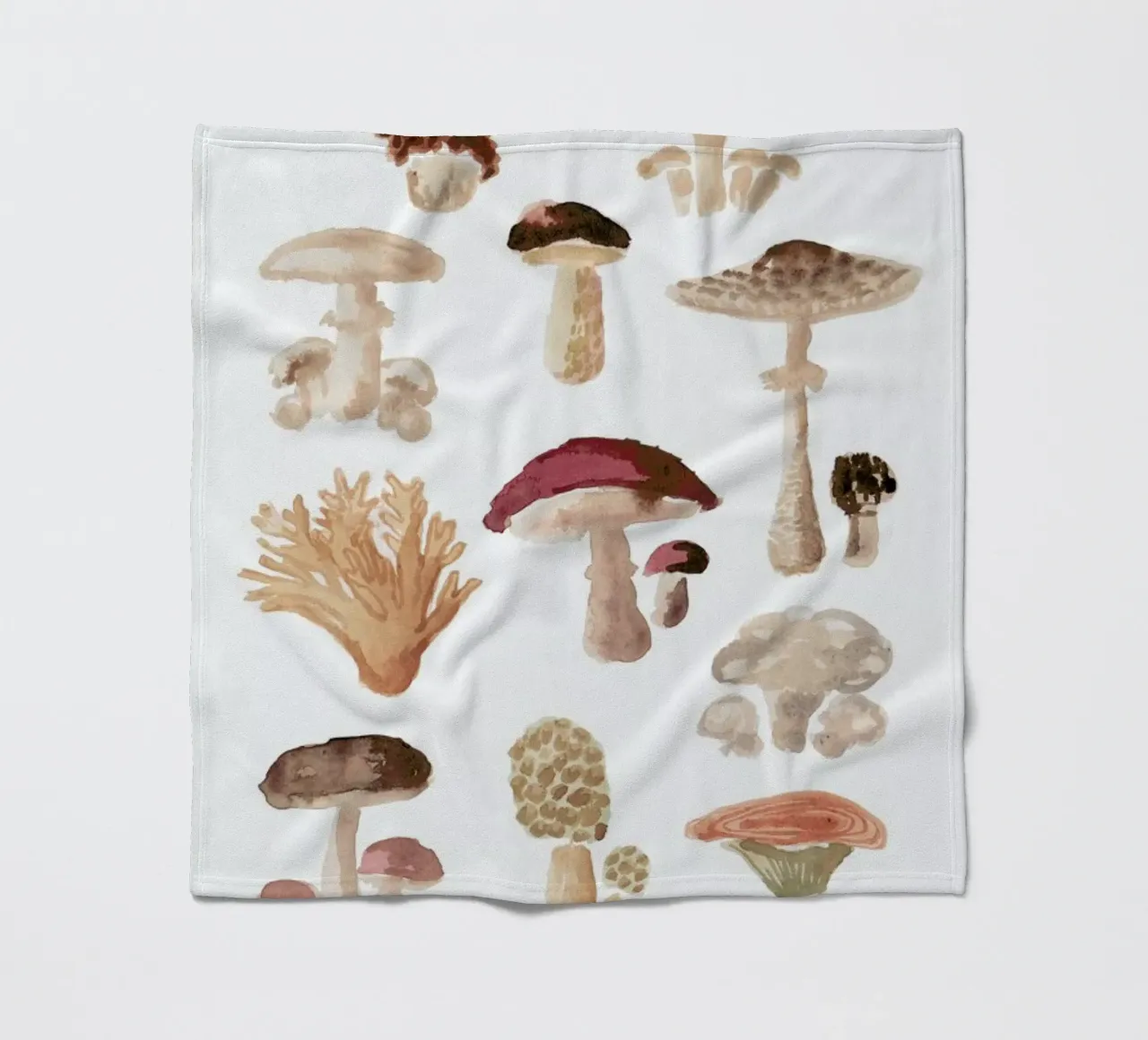 Mushrooms fleece blanket by Farina Kuklinski