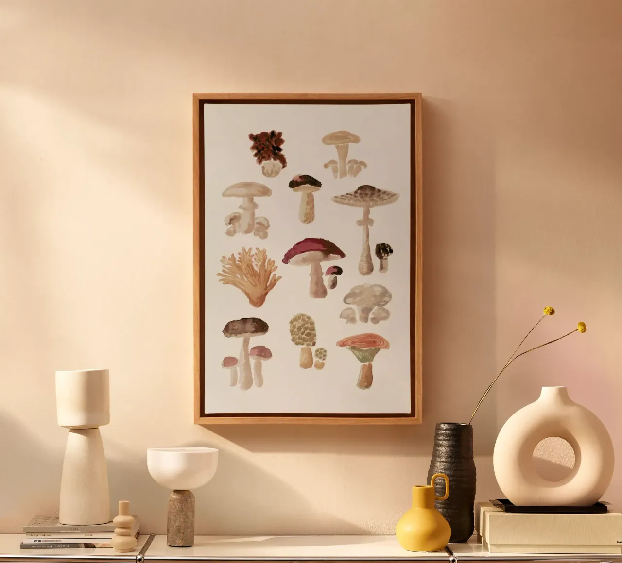 Mushrooms canvas by Farina Kuklinski