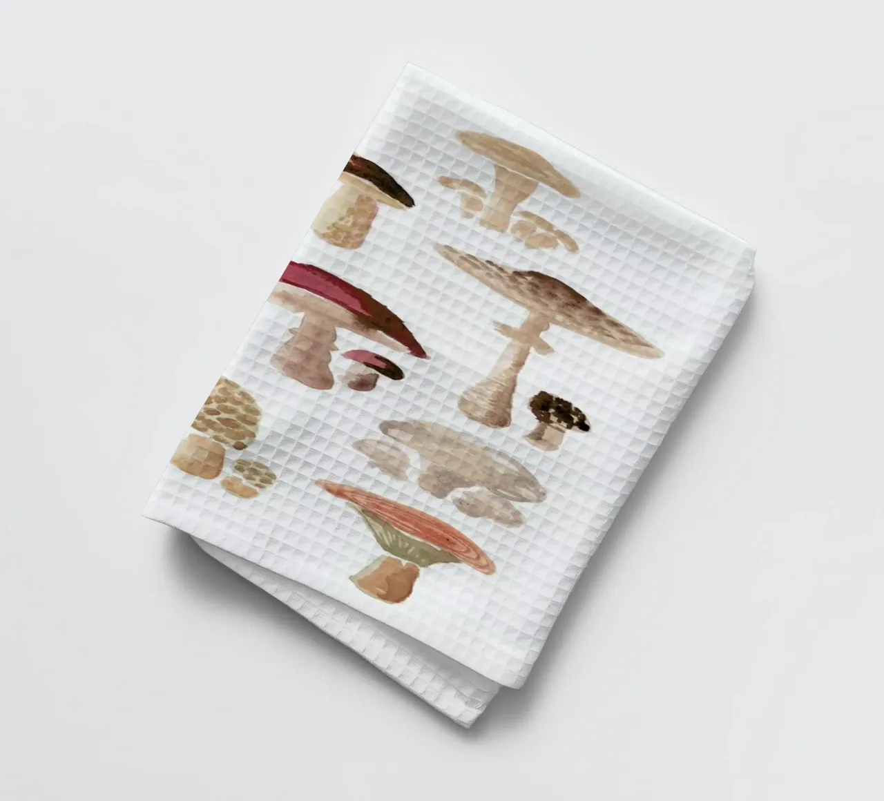 Mushrooms tea towel by Farina Kuklinski