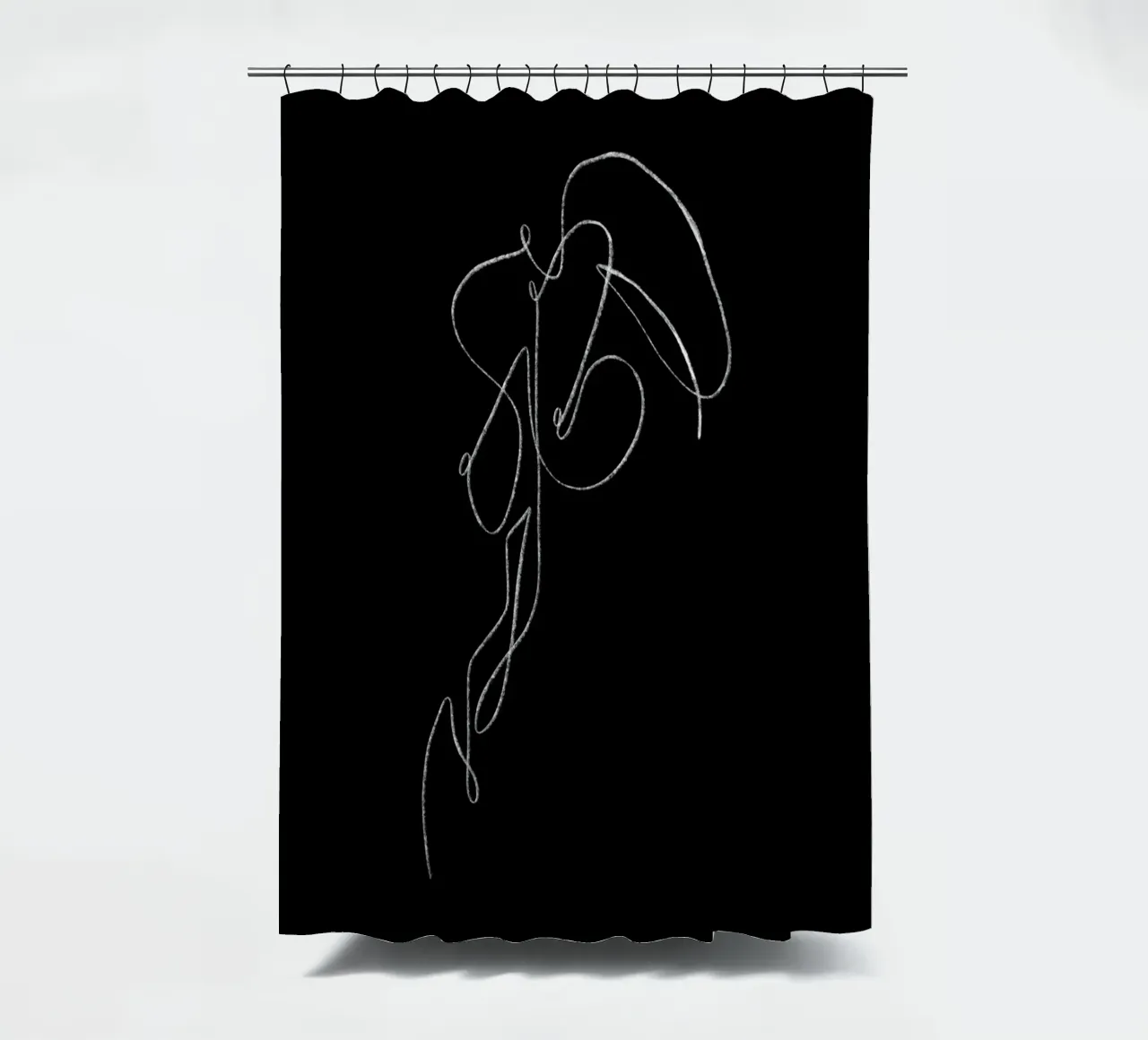 Seductive Lines black shower curtain by ArtDesign by KBK