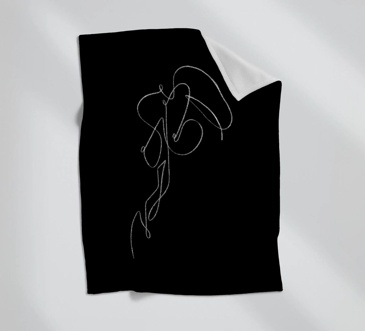 Seductive Lines schwarz Fleecedecke von ArtDesign by KBK