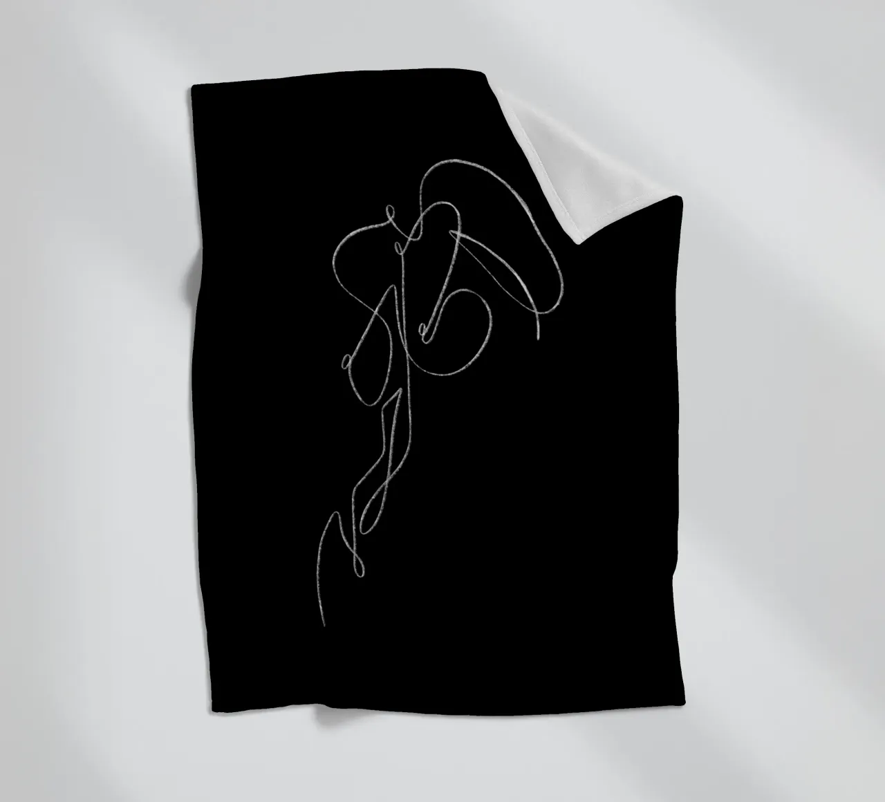 Seductive Lines schwarz Fleecedecke von ArtDesign by KBK