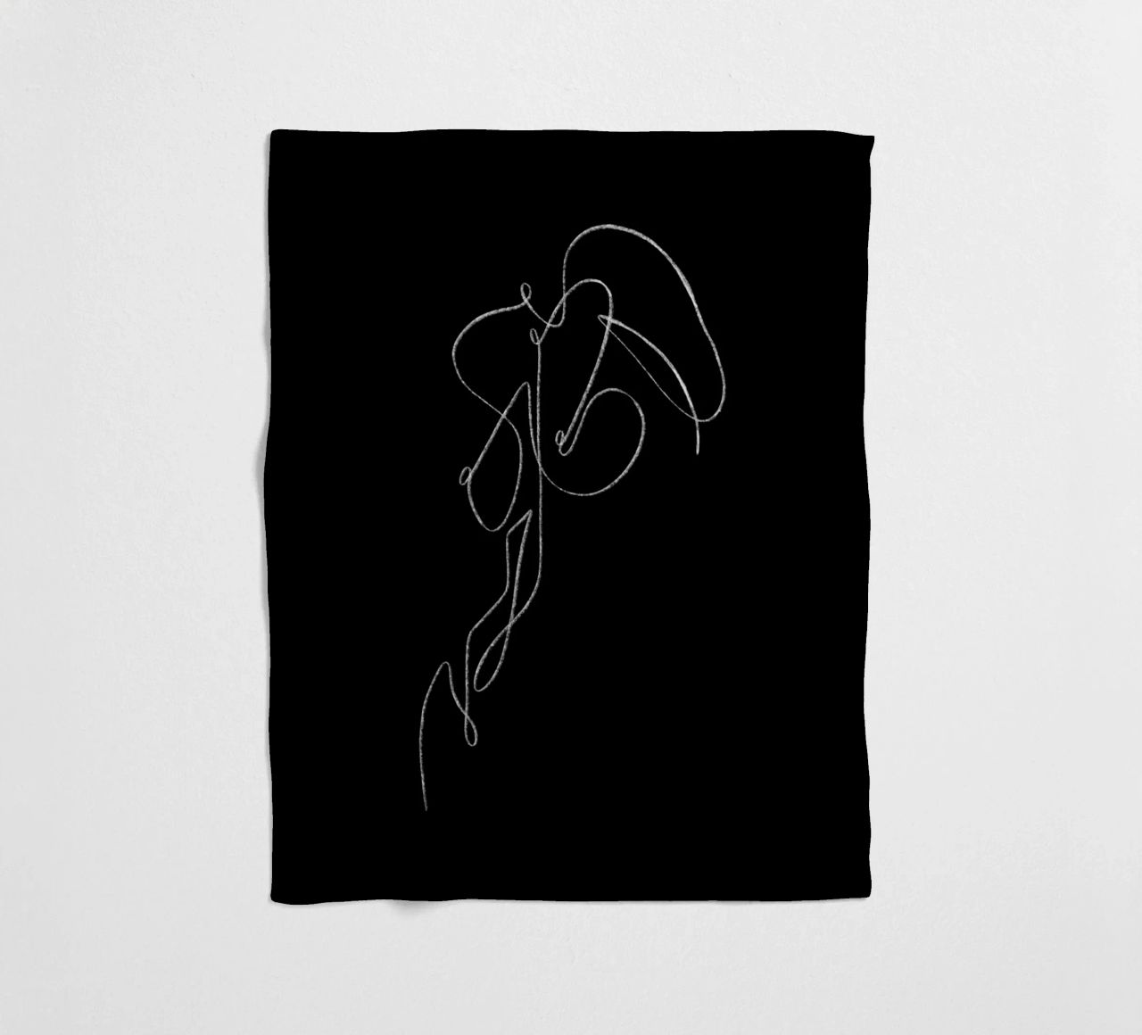 Seductive Lines schwarz Fleecedecke von ArtDesign by KBK