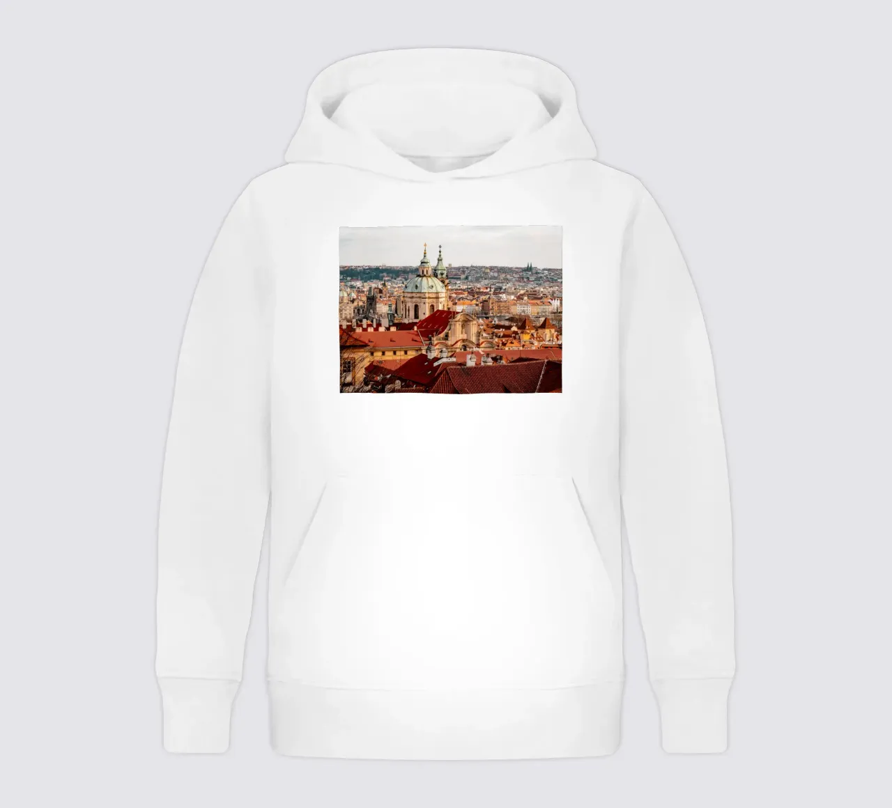 Prague, Czech Republic - Retro view over the city & Charles Bridge kids hoodie by Bold and Retro