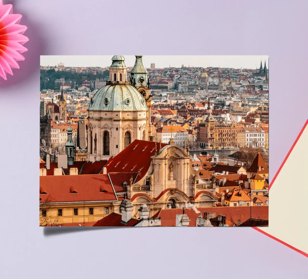 Prag, Tschechien - Retro Aussicht über Stadt & Karlsbrücke Stickerbogen von Bold and Retro