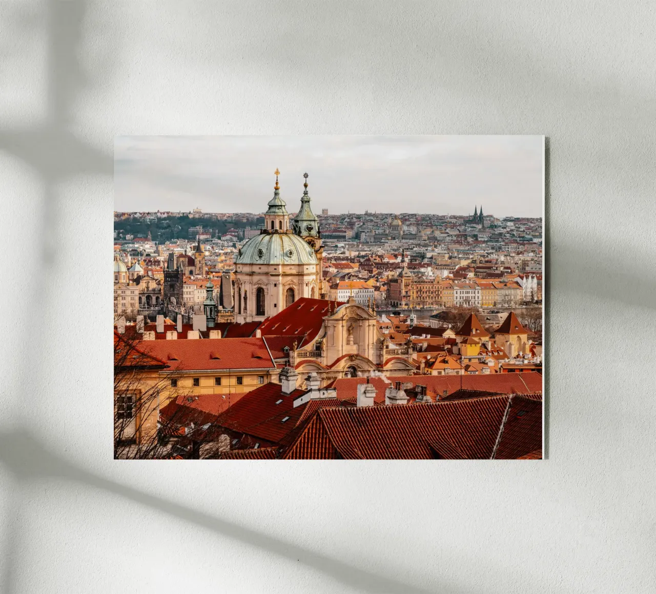 Prag, Tschechien - Retro Aussicht über Stadt & Karlsbrücke Acryl-Glas von Bold and Retro